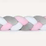 Tour de lit tressé - Rose Gris Blanc