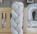 Tour de lit tressé - Gris